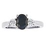 Sapphire Jewelry: 1.20ct Sapphire and Diamond Ring in 14k White Gold Image-1