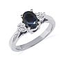 Sapphire Jewelry: 1.20ct Sapphire and Diamond Ring in 14k White Gold Image-2