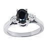 Sapphire Jewelry: 1.20ct Sapphire and Diamond Ring in 14k White Gold Image-3