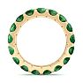 4 Carat Round Emerald Eternity Ring In 14 Karat Yellow Gold, Ring Size 9 Image-3