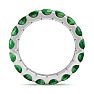 4 Carat Round Emerald Eternity Ring In Platinum, Ring Size 5 Image-3