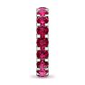 4 Carat Round Ruby Eternity Ring In 14 Karat White Gold, Ring Size 7 Image-4