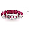 4 Carat Round Ruby Eternity Ring In 14 Karat White Gold, Ring Size 8.5 Image-5