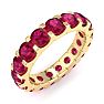 4 Carat Round Ruby Eternity Ring In 14 Karat Yellow Gold, Ring Size 7 Image-2