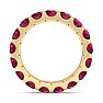 4 Carat Round Ruby Eternity Ring In 14 Karat Yellow Gold, Ring Size 7 Image-3