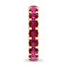 4 Carat Round Ruby Eternity Ring In 14 Karat Yellow Gold, Ring Size 9 Image-4