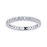 1 Carat Round Diamond Eternity Ring In 14 Karat White Gold, Ring Size 4 Image-1