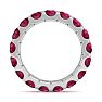 4 Carat Round Ruby Eternity Ring In Platinum, Ring Size 6 Image-3