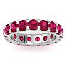 4 Carat Round Ruby Eternity Ring In Platinum, Ring Size 7.5 Image-1