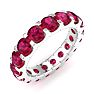 4 Carat Round Ruby Eternity Ring In Platinum, Ring Size 7.5 Image-2