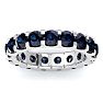 4 Carat Round Sapphire Eternity Ring In 14 Karat White Gold, Ring Size 4 Image-1