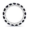 4 Carat Round Sapphire Eternity Ring In 14 Karat White Gold, Ring Size 4 Image-3