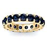 4 Carat Round Sapphire Eternity Ring In 14 Karat Yellow Gold, Ring Size 5.5 Image-1
