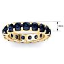 4 Carat Round Sapphire Eternity Ring In 14 Karat Yellow Gold, Ring Size 6.5 Image-5