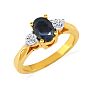 Sapphire Jewelry: 1.20ct Sapphire and Diamond Ring in 14k Yellow Gold Image-2
