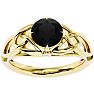1 1/2 Carat Celtic Love Knot Black Moissanite Engagement Ring In 14 Karat Yellow Gold Image-1
