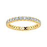 1 Carat Round Diamond Eternity Ring In 14 Karat Yellow Gold, Ring Size 4.5 Image-1