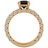 4 Carat Round Black Moissanite Bridal Set In 14 Karat Yellow Gold Image-3