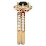 2 1/2 Carat Black Moissanite Halo Bridal Set In 14 Karat Yellow Gold With 1 1/2 Carat Center Moissanite Image-4