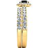 1 Carat Round Black Moissanite Halo Bridal Set In 14 Karat Yellow Gold Image-4