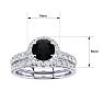 1 1/2 Carat Round Black Moissanite Halo Bridal Set In 14 Karat White Gold Image-4