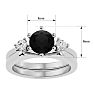 1 1/2 Carat Black Moissanite Solitaire Ring With 1/5 Carat Enhancer In 14 Karat White Gold Image-5