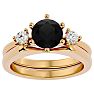 1 1/2 Carat Black Moissanite Solitaire Ring With 1/5 Carat Enhancer In 14 Karat Yellow Gold Image-1
