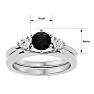 3/4 Carat Black Moissanite Solitaire Ring With 1/5 Carat Enhancer In 14 Karat White Gold Image-5