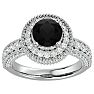 2 3/4 Carat Black Moissanite Halo Engagement Ring In 14 Karat White Gold Image-1