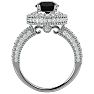 2 3/4 Carat Black Moissanite Halo Engagement Ring In 14 Karat White Gold Image-3