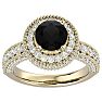 2 3/4 Carat Black Moissanite Halo Engagement Ring In 14 Karat Yellow Gold Image-1