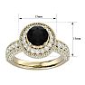 2 3/4 Carat Black Moissanite Halo Engagement Ring In 14 Karat Yellow Gold Image-5