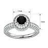 1 3/4 Carat Black Moissanite Halo Engagement Ring In 14 Karat White Gold Image-5