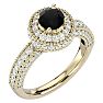 1 3/4 Carat Black Moissanite Halo Engagement Ring In 14 Karat Yellow Gold Image-2