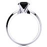 1 1/2 Carat Black Moissanite Solitaire Engagement Ring In 14 Karat White Gold Image-2