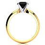 1 1/2 Carat Black Moissanite Solitaire Engagement Ring In 14 Karat Yellow Gold Image-2