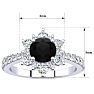2 Carat Round Shape Flower Halo Black Diamond Engagement Ring In 14K White Gold Image-5