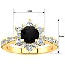 2 Carat Round Shape Flower Halo Black Diamond Engagement Ring In 14K Yellow Gold Image-5