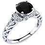 1 1/4 Carat Vintage Black Diamond Engagement Ring In 14 Karat White Gold Image-2