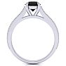 1 1/2 Carat Round Shape Black Diamond Engagement Ring In 14 Karat White Gold Image-3