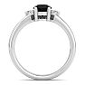 1 Carat Black Diamond Engagement Ring With Crown In 14 Karat White Gold Image-3
