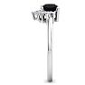 1 Carat Black Diamond Engagement Ring With Crown In 14 Karat White Gold Image-4