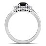 1 1/5 Carat Black Diamond Bridal Set With Crown In 14 Karat White Gold Image-3