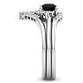 1 1/5 Carat Black Diamond Bridal Set With Crown In 14 Karat White Gold Image-4