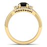 1 1/5 Carat Black Diamond Bridal Set With Crown In 14 Karat Yellow Gold Image-3