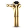 1 1/5 Carat Black Diamond Bridal Set With Crown In 14 Karat Yellow Gold Image-4