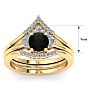1 1/5 Carat Black Diamond Bridal Set With Crown In 14 Karat Yellow Gold Image-5