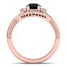 1 1/5 Carat Black Diamond Bridal Set With Crown In 14 Karat Rose Gold Image-3