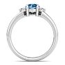 1 Carat Blue Diamond Engagement Ring With Crown In 14 Karat White Gold Image-3