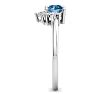 1 Carat Blue Diamond Engagement Ring With Crown In 14 Karat White Gold Image-4